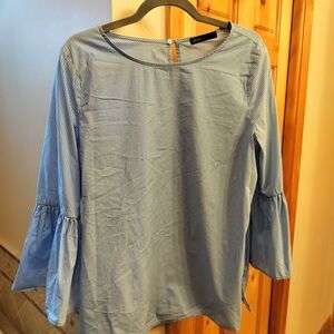 Gibson Blue Pinstripe Blouse